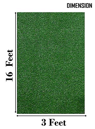 Image of Yellow Weaves 45Mm High Density Artificial Grass Carpet Rectangular Mat For Balcony,Lawn,Door(3 X 16 Feet),Green