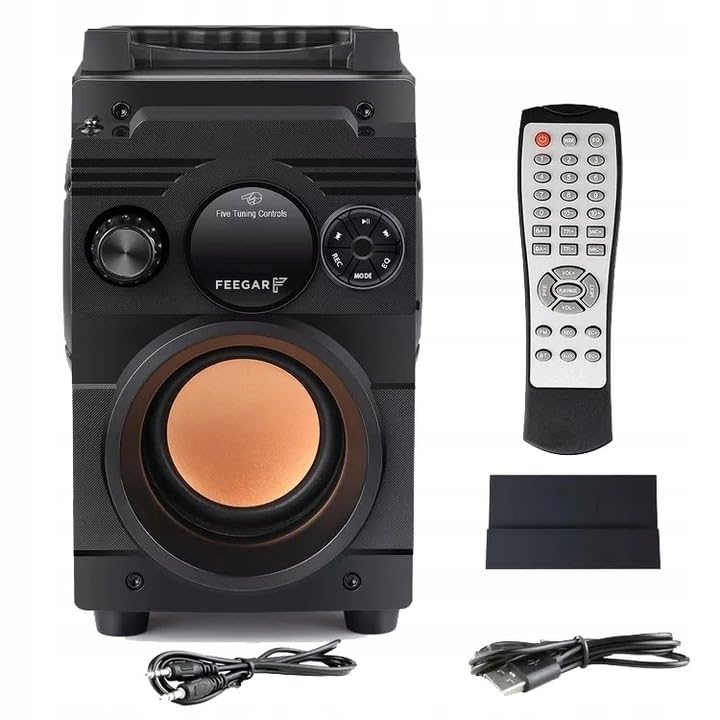 Feegar Showjet Tragbare Bluetooth-Lautsprecher,12 Stunden Laufzeit 4000mAh, kabellos, 30m, Outdoor-Lautsprecher mit Doppel-Subwoofer, reichhaltiges Stereo, unterstützt FM-Radio MP3-Player AUX EQ, 30W – Bild 4