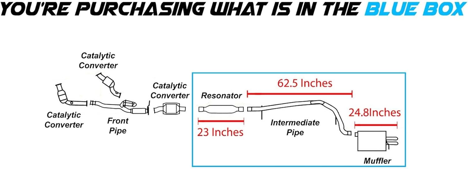 Northeastern Exhaust | Direct Fit Exhaust Resonator, Intermediate Pipe, Muffler Exhaust System Kit Compatible for Ford Five Hundred/Freestyle & Mercury Montego 2005-2007 3.0L - Includes Clamp