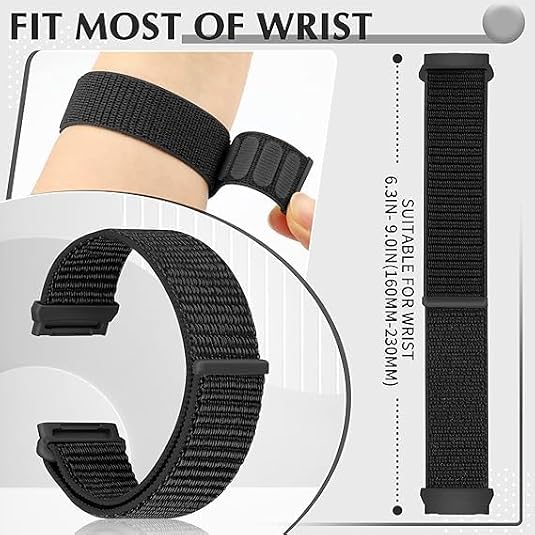 Amzhero Smartwatch band 22MM for IDW19,IDW16, Nylon Band Adjustable Sport Stretchy Braided Solo Loop Strap, Pink