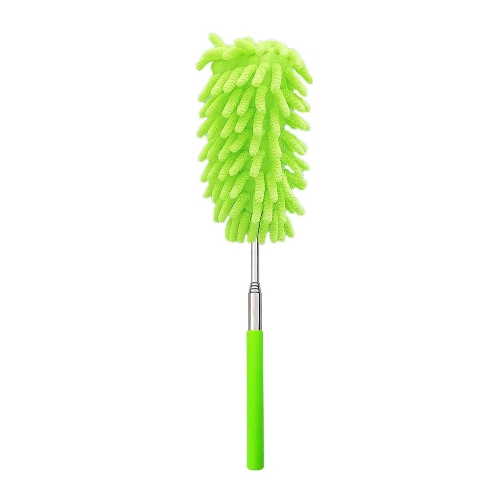 Extendable and Washable Microfibre Feather Duster, Reachable Cleaning Tool, Small Dusters for(Green)