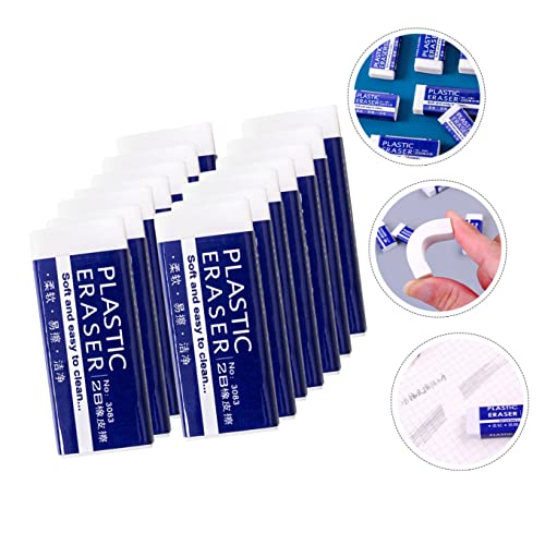 Stobok 120 Pcs Tool Bulk Plastic Art Writing White Artists Drawing Student Kids Pencil Erasers Test For Supplies Rubber Portable Exam Block Office Stationery Artist School Correction B #TOP5