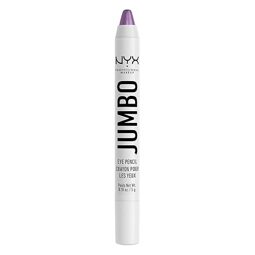 NYX PROFESSIONAL MAKEUP Lápiz de ojos jumbo, barra de sombra de ojos mezclable y lápiz delineador de ojos, berenjena (violeta)