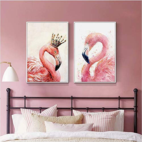 Cuadros de pared decorativos de flamencos para bodas y salones modernos en lienzo de 50x70 cm