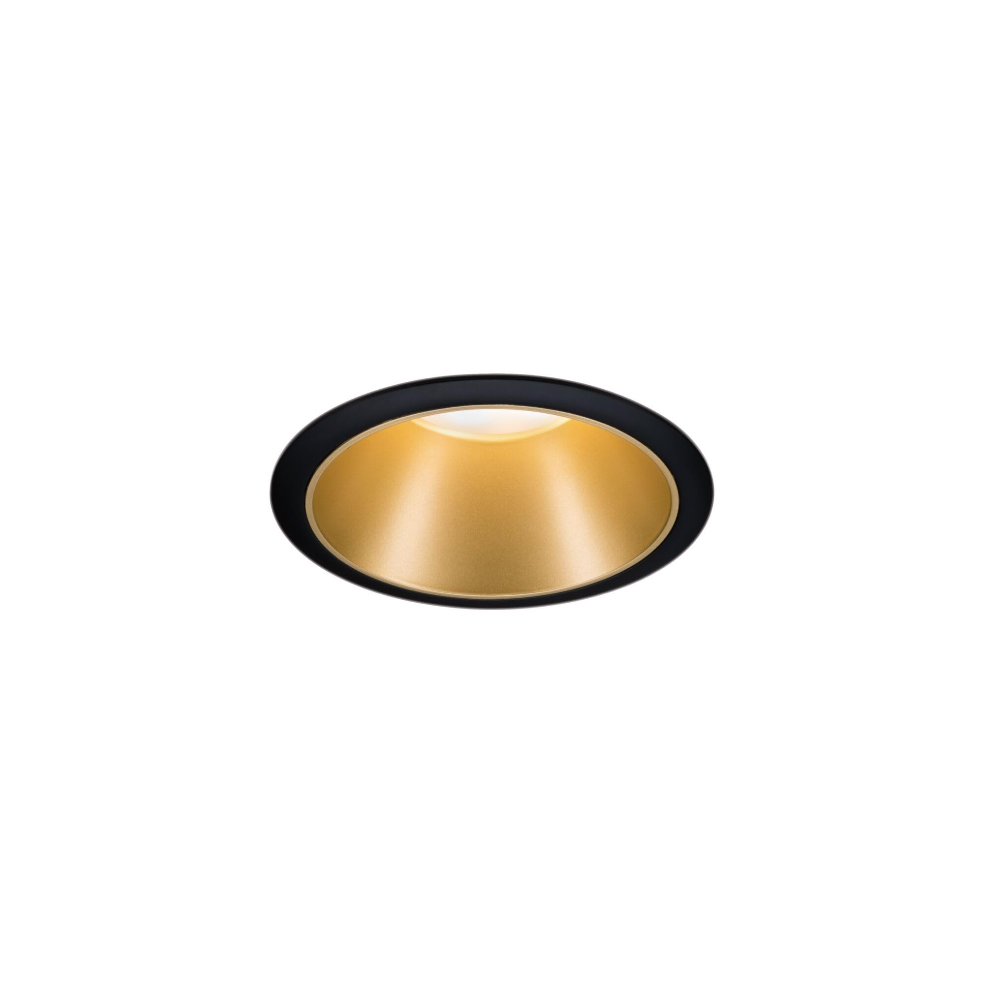 Paulmann 93404 LED Cole rond incl. 3x6 watts gradable projecteurs Noir, Doré mat Lampe encastrée plastique, Alu zinc spot pour plafond 2700 K, Matière, 19.5 W, 3er-Set