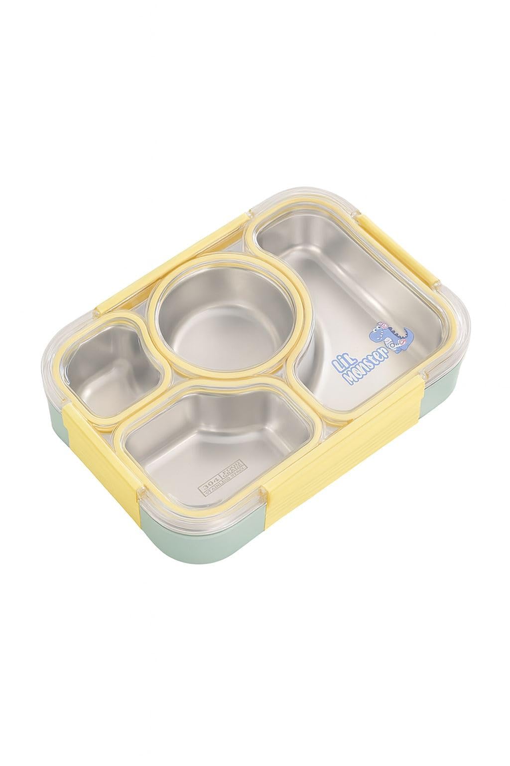 304 Çelik 980 ml 4 Bölmeli Öğrenci Ofis Yemek Mama Kabı Sefertası mt182sr