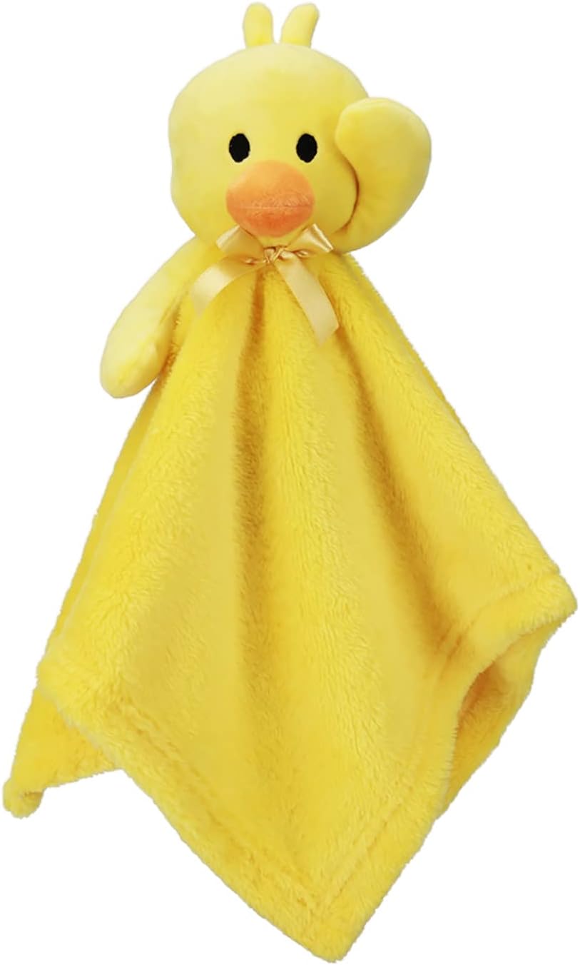 Duck Security Blanket Soft Yellow Baby Lovey Unisex Lovie Baby Gifts for Newborn Toddler Snuggle Toy Stuffed Animal 16 Inch