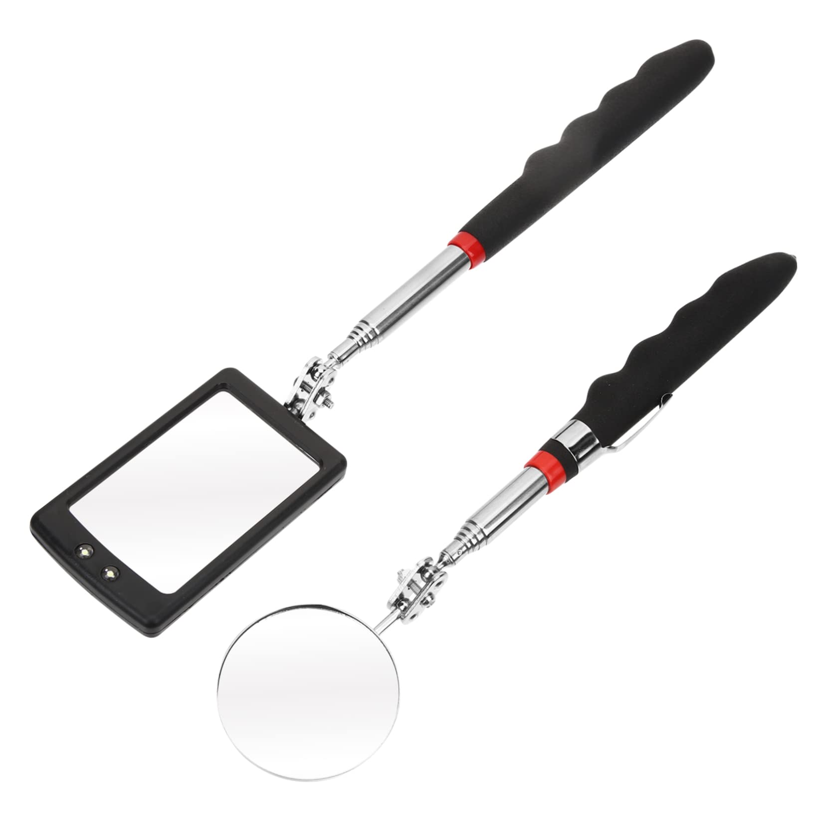 SOLUSTRE Telescoping Inspection Mirror Led Light 2pcs Set Inspection Tool for Mechanics Vehicle Inspection Mirr