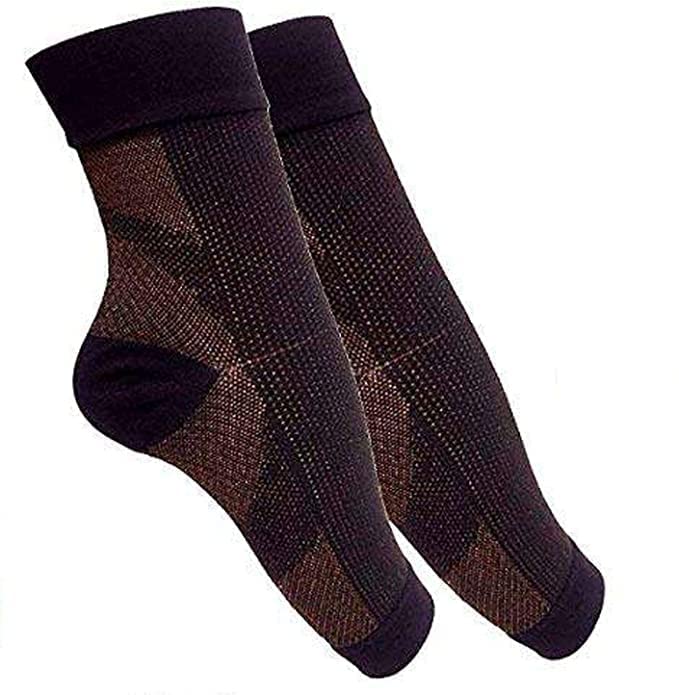 Vyoma Copper Compression Socks for Men and Women - Recovery Foot Sleeves - Plantar Fasciitis Ankle Support Socks - Stabilizer for Relief of Heel Spurs (1 Pair Of Socks)-image-19