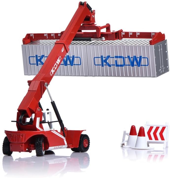 1/50 Container Reach Stacker Model, Miniature Engineering Vehicle Toy, Construction Truck Collection, Realistic Simulation for Collectors
