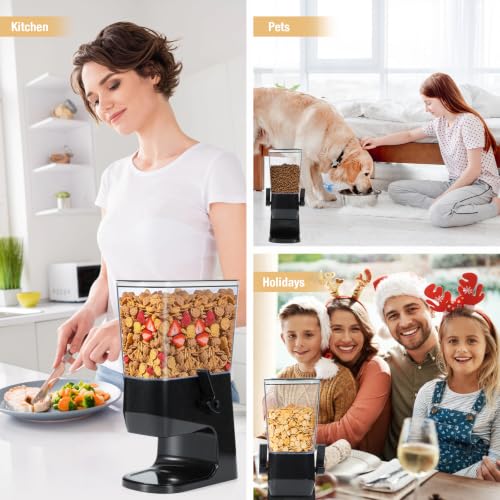 Foto von Tokokimo Müslispender, Zerkleinert Keine Cerealien Beim Ausgeben, 3,2 L Cereal Dispenser & Cornflakes Spender, Ideal Für Süßigkeiten, Nüsse, Bohnen, Granola（Schwarz, 2er-Set）