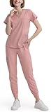 Scrubs for Women Set - 8-Pocket V-Neck Scrub Uniform&comma; Stretch Jogger Pants&comma; Medical Workwear for Nurses&comma; Pet Care