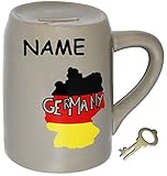 unten befindet sich ein Schloss - der Metall Schlüssel ist sehr stabil - die Spardose ist somit immer wieder verwendbar