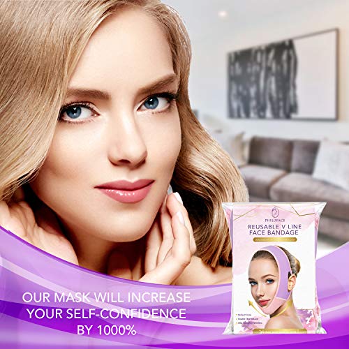 Paradream Double Chin Reducer, V Shaped Slimming Face Mask, Chin Up Mask, Face Lifting Belt (Pink) #TOP6