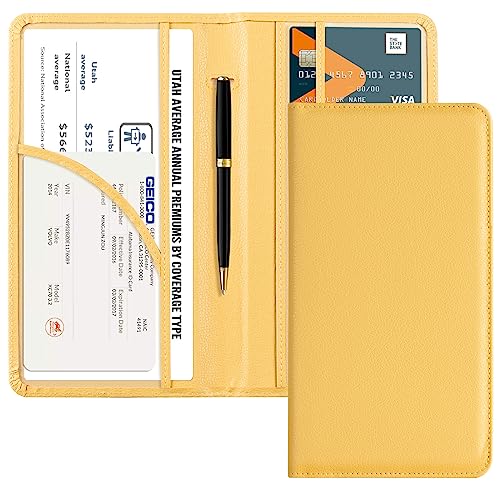Image of CoBak Car Registration and Insurance Holder | Vehicle Glove Box Organizer, Auto Truck Compartment Document Case with Magnetic Closure for Insurance & Driver License