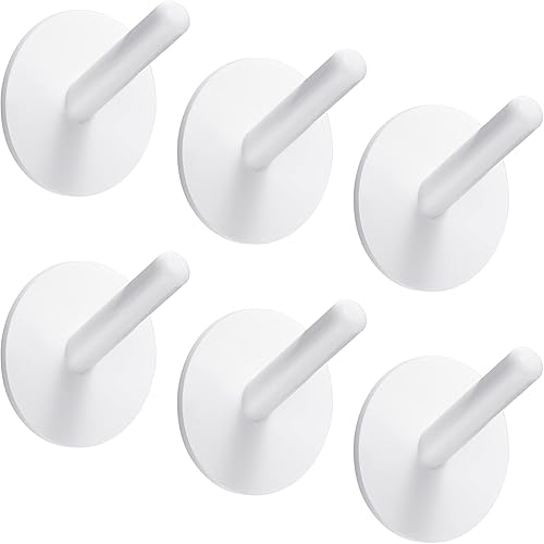 Queekay 6 ganchos de acrílico para colgar en la pared, para sombreros, batas, ganchos adhesivos para baño, cocina, sombreros, ropa, toallas y más, 9