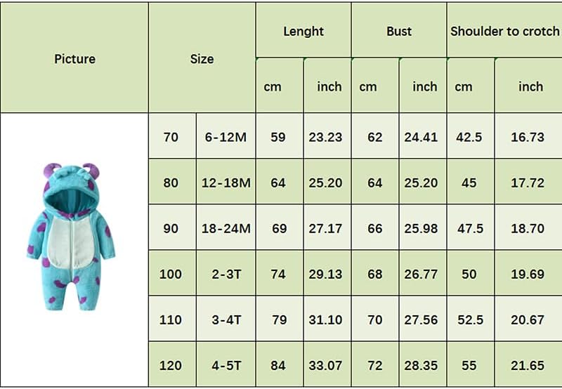 Toddler Baby Boy Girl Halloween Costume Cute Fuzzy Cartoon Hood Jumpsuit Sully Monster Costume Fall Winter Clothes - Image 8