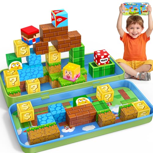 KAEILORU Magnetic Blocks Travel Toys for Kids Ages 4-8 35PCS Magnetic Cubes