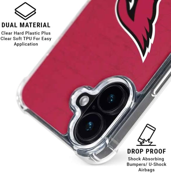 Skinit Phone Case Compatible with MagSafe iPhone 16 - Officially Licensed NFL Arizona Cardinals Distressed Design