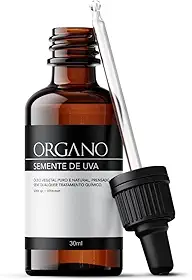 ORGANO Óleo Vegetal de Semente de Uva 100% Puro e Natural - Hidratação Profunda para Pele e Cabelos - 30ml
