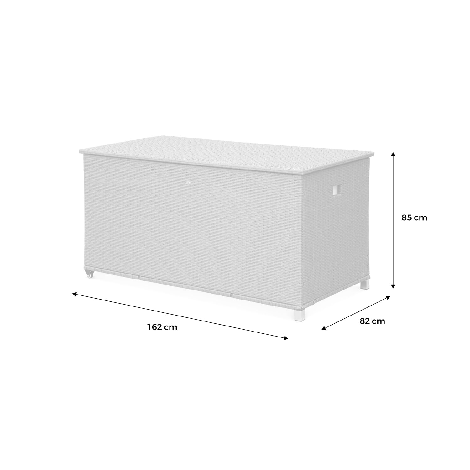 Coffre de jardin en résine tressée Cassapanca Noir 790L 162x82cm rangement coussins