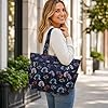 Floral Tote Water-resistant Large Shoulder Bag for Shopping School Work College Yoga Travel Beach Daily Use with Multi Pockets #1