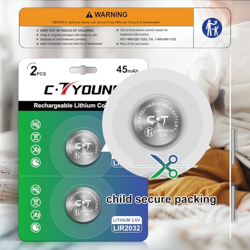 Baterías Recargables LIR2032 CTYOUNG 3.6V Paquete 4 pcs miniatura 3
