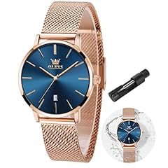 Rose Gold Band & Blue Dial