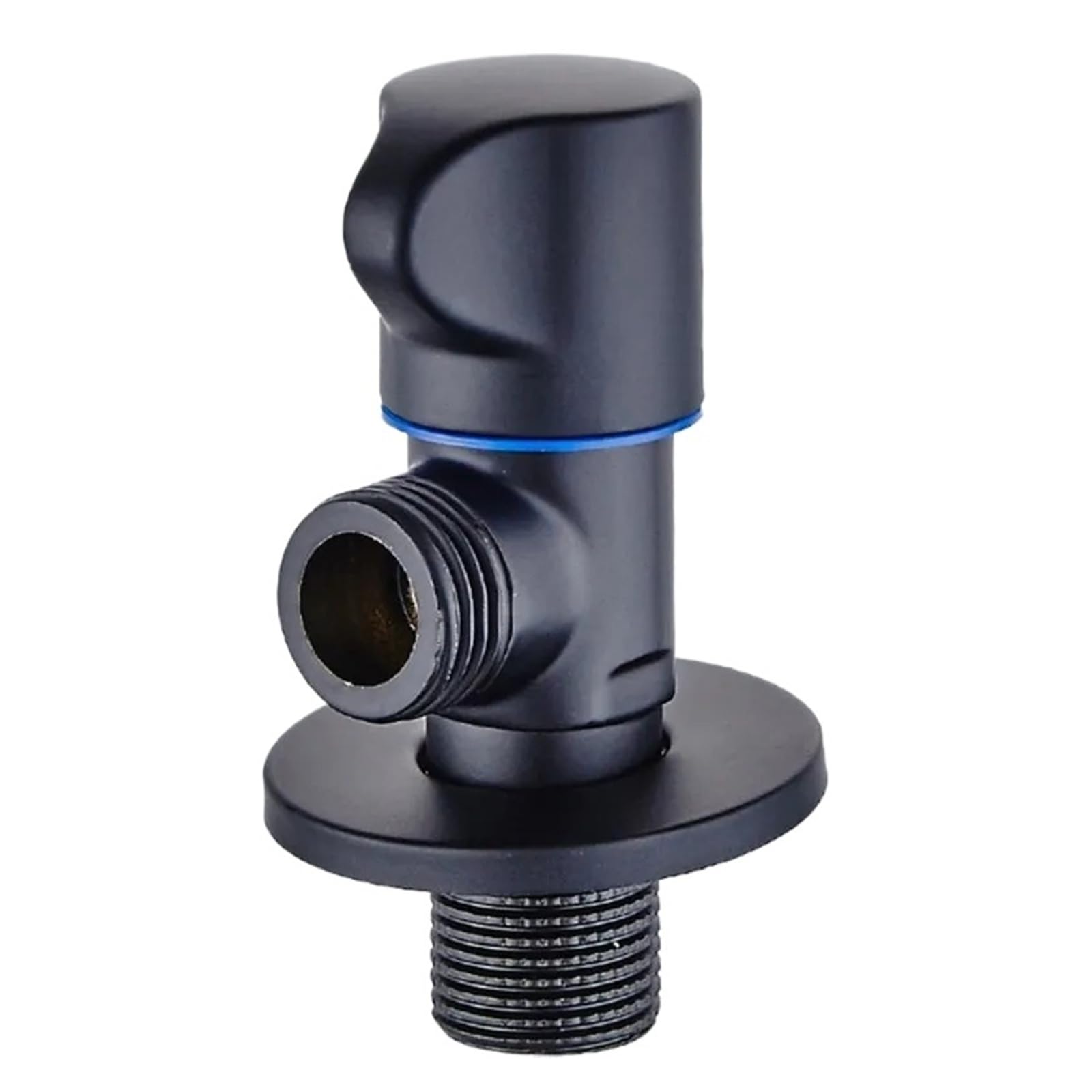 Bvhisehp Black Cold Matte Black Brass Stop Valve 2 Pack G1/2 Water Control Angle Valve For Bathroom Kitchen Daily Use(Black Cold)