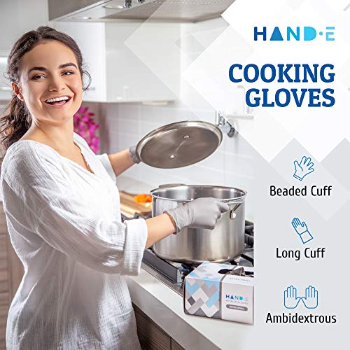 Hand-E Disposable Grey Nitrile Gloves Large - 400 Count - Kitchen Gloves - Powder Free, Latex Free Medical Exam Gloves with Textured Grip Fingertips - Cleaning, Salon, Painting - Thumbnail 5