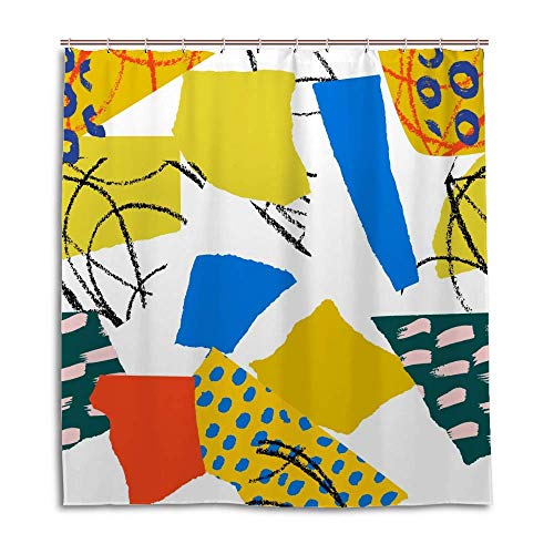 Rideau de douche imperméable en polyester coloré 183x183 cm avec crochets - 2