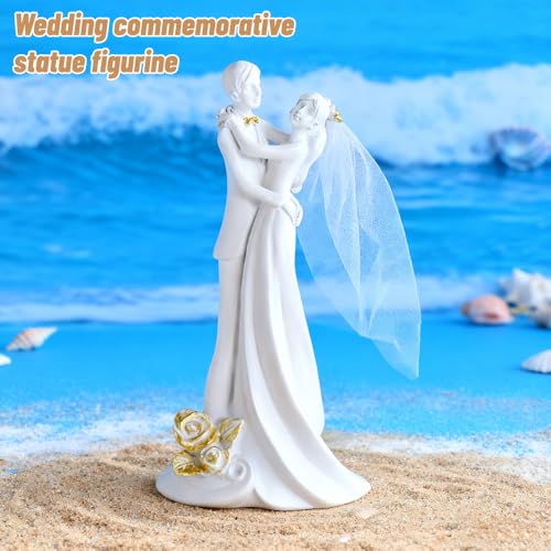 Estatua pareja de novios boda decorativa 7.28 pulgadas miniatura 3