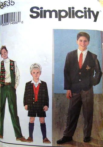 Patron de couture Simplicity 8635 pour ensemble pantalon, short et gilet enfant taille 3 à 6 ans
