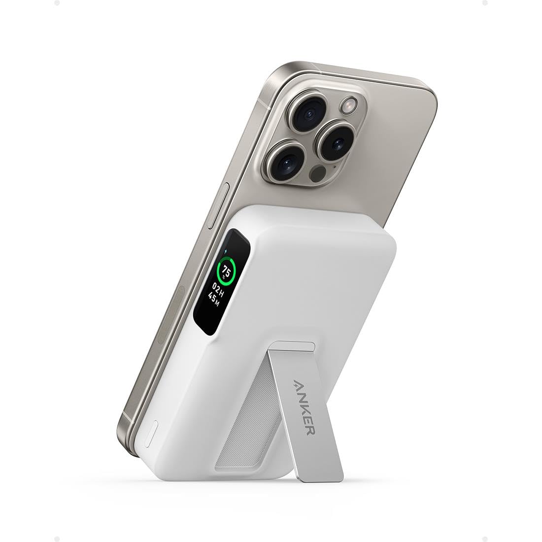 Powerbank Anker MagGo 10000mAh 15W MagSafe USB-C LCD Qi2 PowerIQ Biały