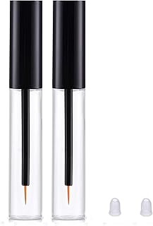 2 pcs 10ml Eyeliner Empty Bottle, eyeliner tube Empty Refillable Disposable Eyeliner Brush Applicator Eyeliner Lash