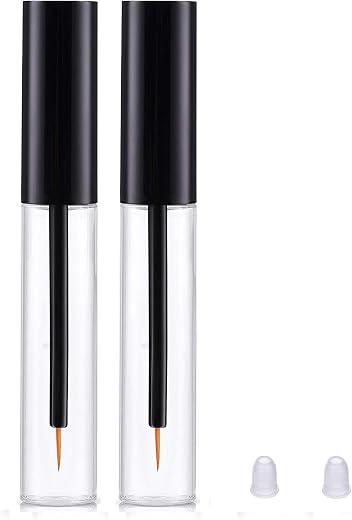 2 pcs 10ml Eyeliner Empty Bottle, eyeliner tube Empty Refillable Disposable Eyeliner Brush Applicator Eyeliner Lash