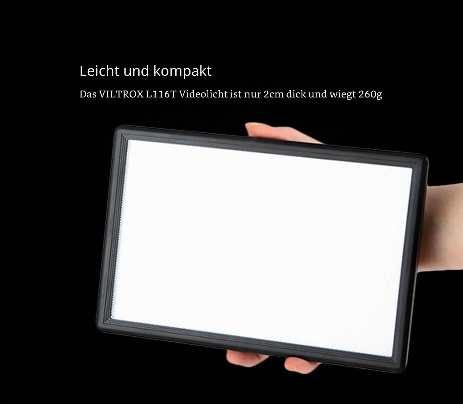 VILTROX L116T LED Video Licht Panel, Dimmbar, zweifarbig, 3300–5600 K, CRI95+, ultradünnes Panel-Kameralicht für Konferenz, Podcast, Live-Übertragung, Live-Streaming, Interview, Vlog-Beleuchtung