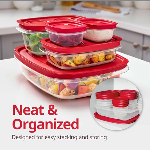 Image of Rubbermaid EasyStore Rectangle and Square Containers, 22-Piece Set, Food Storage Containers with Lids