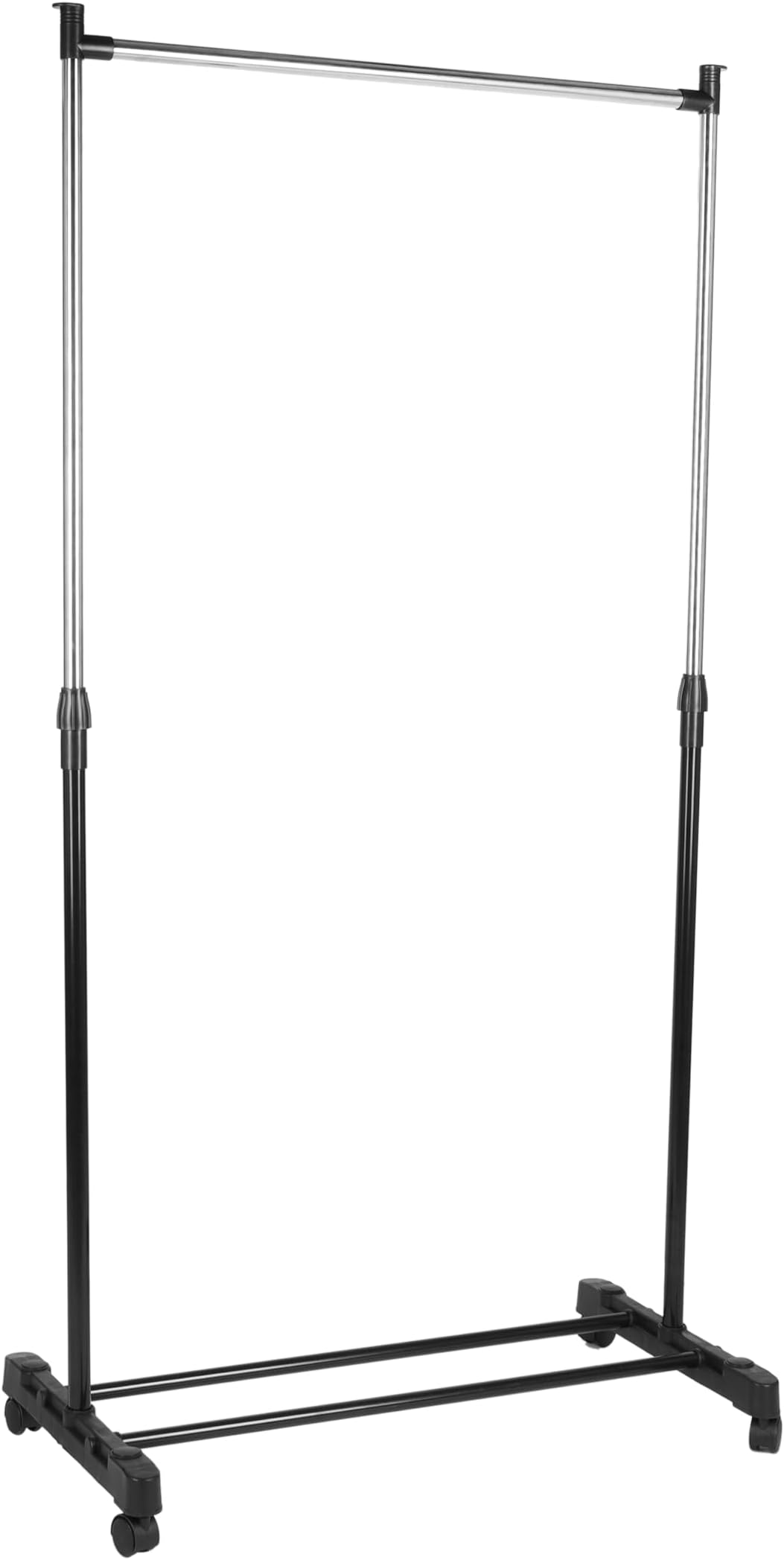 Royalford Single Hanger Rod Clothes Rack RF12432 Rolling garment Rack Hanging Clothes heavy Duty organizer freestanding rail for display and storage Large Capacity