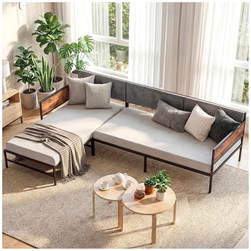 La Mejor Recopilación de Sofa Cama Oferta del mes. 48 Simple Wisdom Sofá Cama en Forma de L Reversible (Izquierda/Derecha), Sofá Cama Matrimoniales con Diseño 3 en 1, Sofá Adaptable a Colchón de 100x190 CM (Colchón no Incluido)