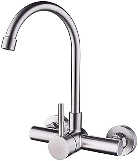 LHTCZZB Mélangeur SUS Acier Inoxydable dans Le Mur Robinet de Douche Double Trou pour lavabo Universel à Tube de Chaleur Chaleur Froide Robinet de Douche Horizontal sans Plomb (Taille : B)