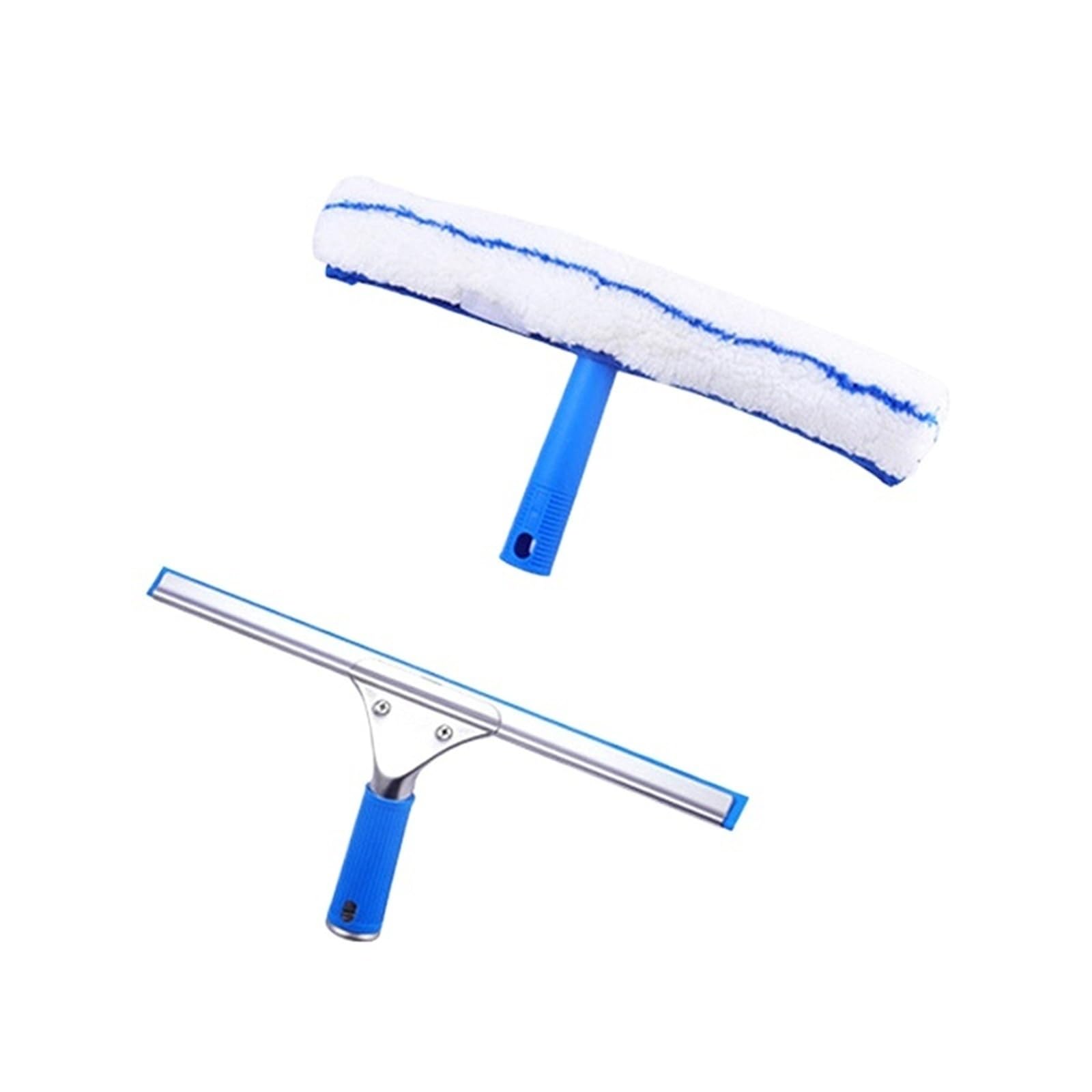 Escobilla Limpiacristales 2/1 Uds 35CM Limpieza de Ventanas Combo escobilla Goma y Limpiador Microfibra Ducha limpiaparabrisas Vidrio Herramienta(C)