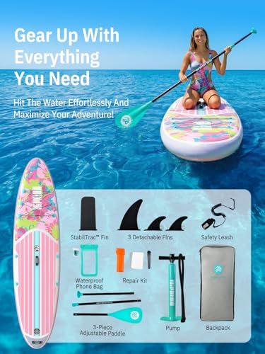 Image of Niphean Inflatable Stand Up Paddle Board with SUP Accessories, Anti-Slip EVA Deck, 10'6'' Inflatable Paddle Boards for Adults & Youth of All Skill Levels