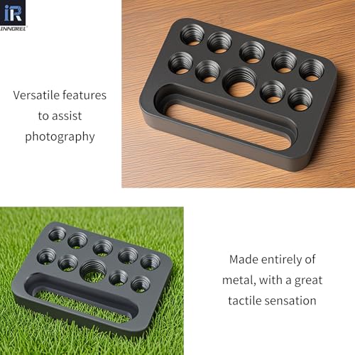 Image of INNOREL CP03 2 Pieces Mini Multi-Functional Cheese Plate with 1 /4 inch & 3 /8 inch Threads,Porous Connection Quick Installation Board Used for Installing Cheese Board Camera Cage on Guide Rail Block