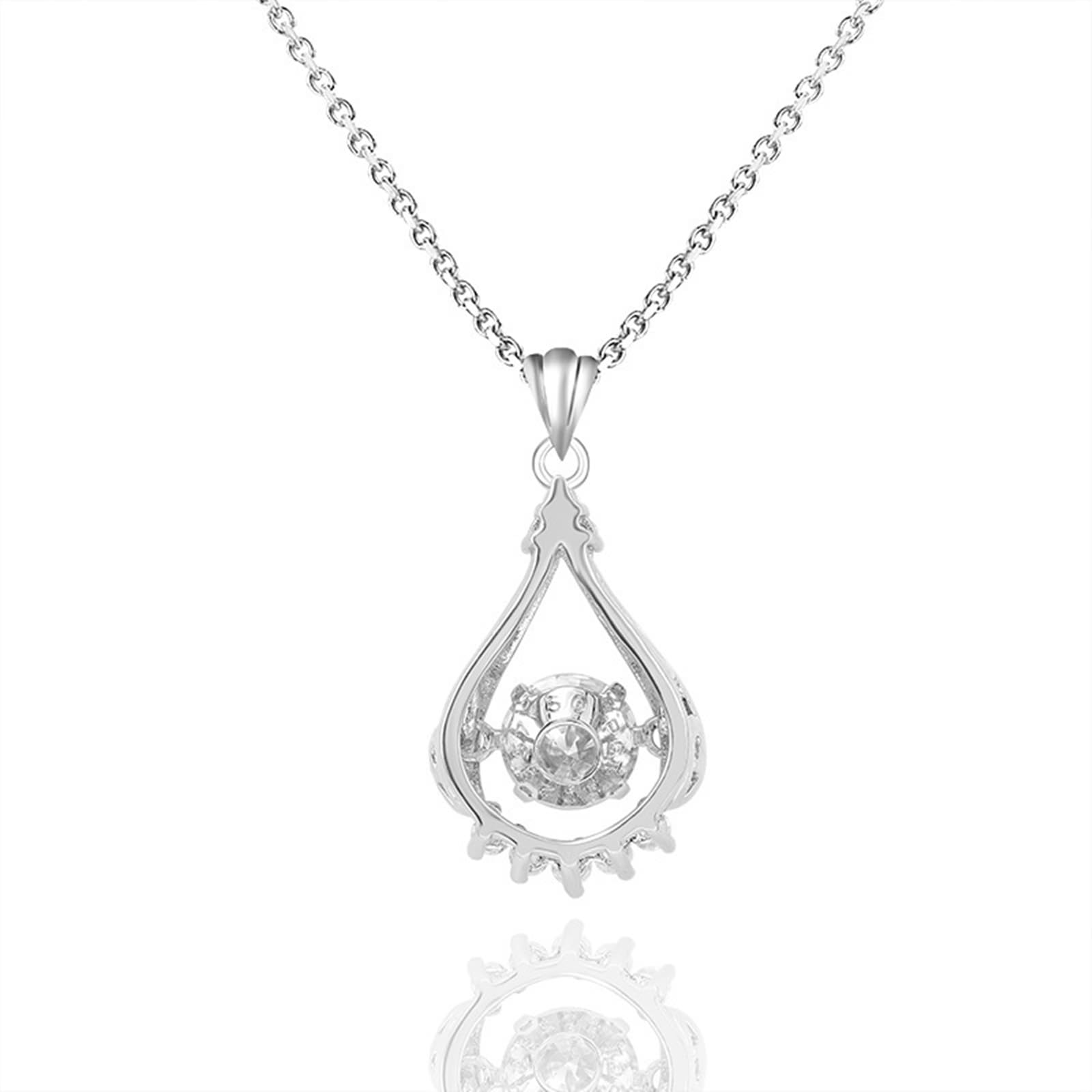 YDYDTTKD Halskette aus 9-karätigem/14-karätigem/18-karätigem Weißgold für Damen, 0,5 Karat Moissanit-Anhänger, Edelstein-Schmuckkette, 45,7 cm