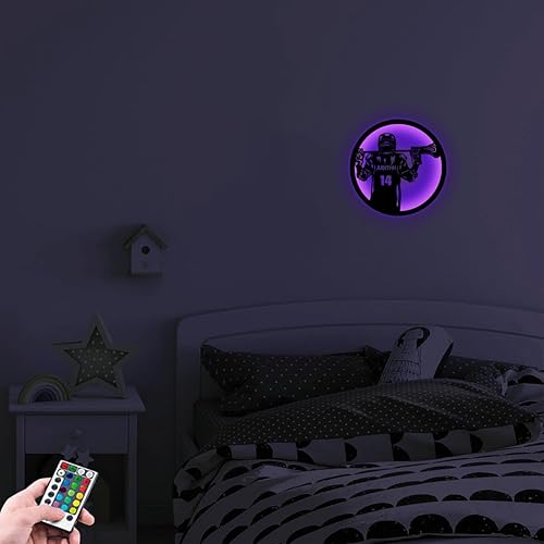 Miniatura 7 de Letrero de metal personalizado con luz LED, nombre y número personalizados, arte de pared de lacrosse, letrero de neón, decoración del hogar para