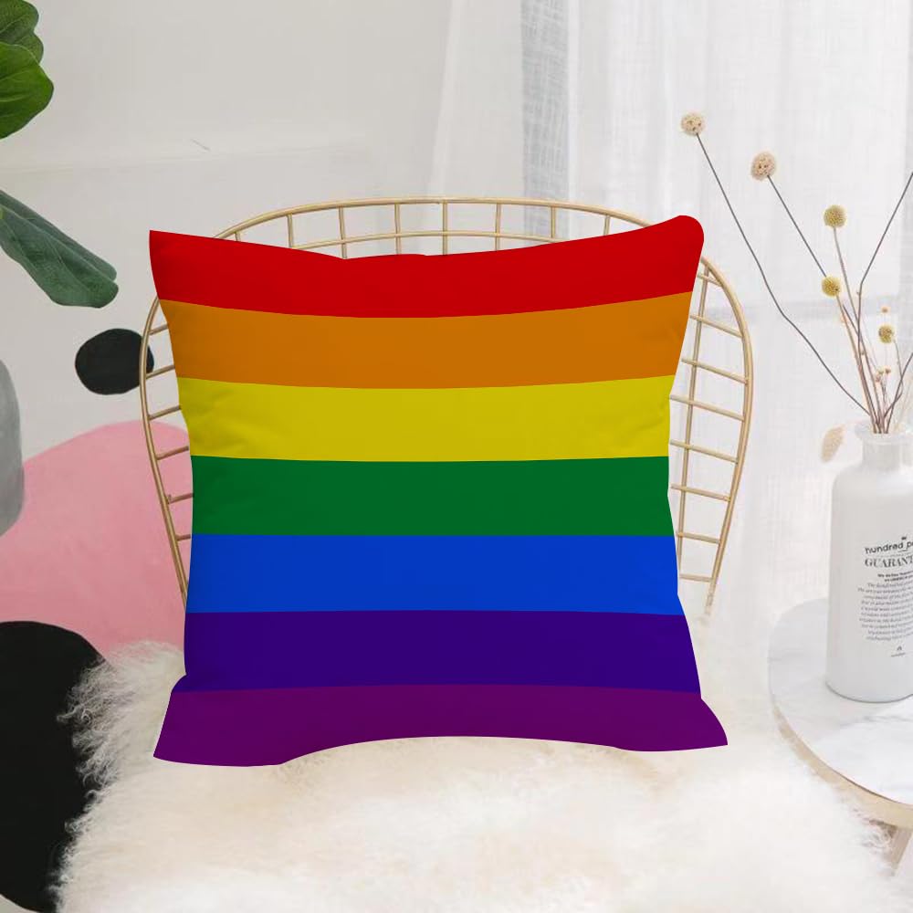 HYOSXW Cushion Cover,Throw Pillow Case Home Decorative for Living Room Bedroom Sofa Chair 16X16 Inch,Pole LGBT Original 8 Love Colors Gay Pride Rainbow Homosexuality Asexual Bisexu,Pillowcase 40X40cm