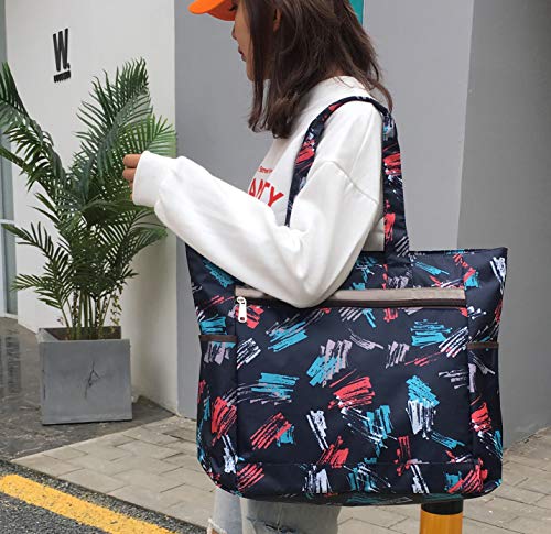 Nylon Large Lightweight Tote Bag Shoulder Bag for Gym Hiking Picnic Travel Beach Waterproof Tote Bags - Thumbnail 7