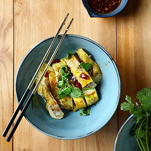 ERoomQ Pasta Bowls Noodle Bowl Student Creative Household Ceramic Rice Bowl Soup Bowl Bowl Instant Noodle Bowl,