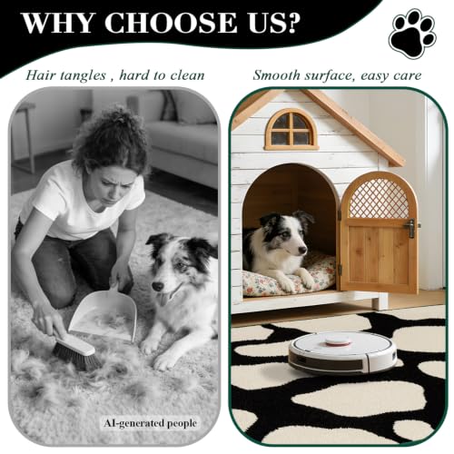 BSICPRO Dog Door Mat for Mud Paws, 36" x 24" Dirt Trapping Non-Slip Washable Front Back Doormat Entrance, Absorbent Quick Dry Mud Mat for Dog, Black — view 3